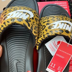 Leopard slides Nike brand